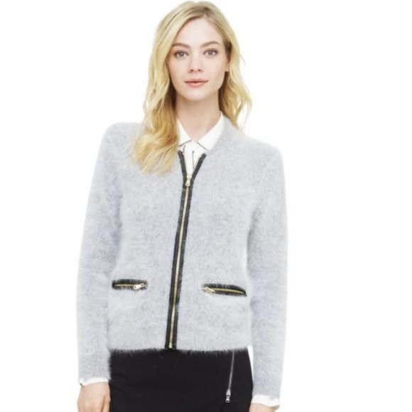 Club Monaco Sweaters - Club Monaco Pigalle Full Zip Angora Cardigan Long Sleeve Gray Women's XS